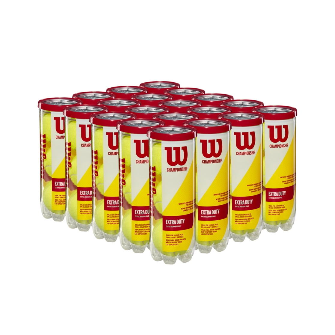 Wilson Championship Extra Duty Tennis 3 Ball Cans - 20 Pack