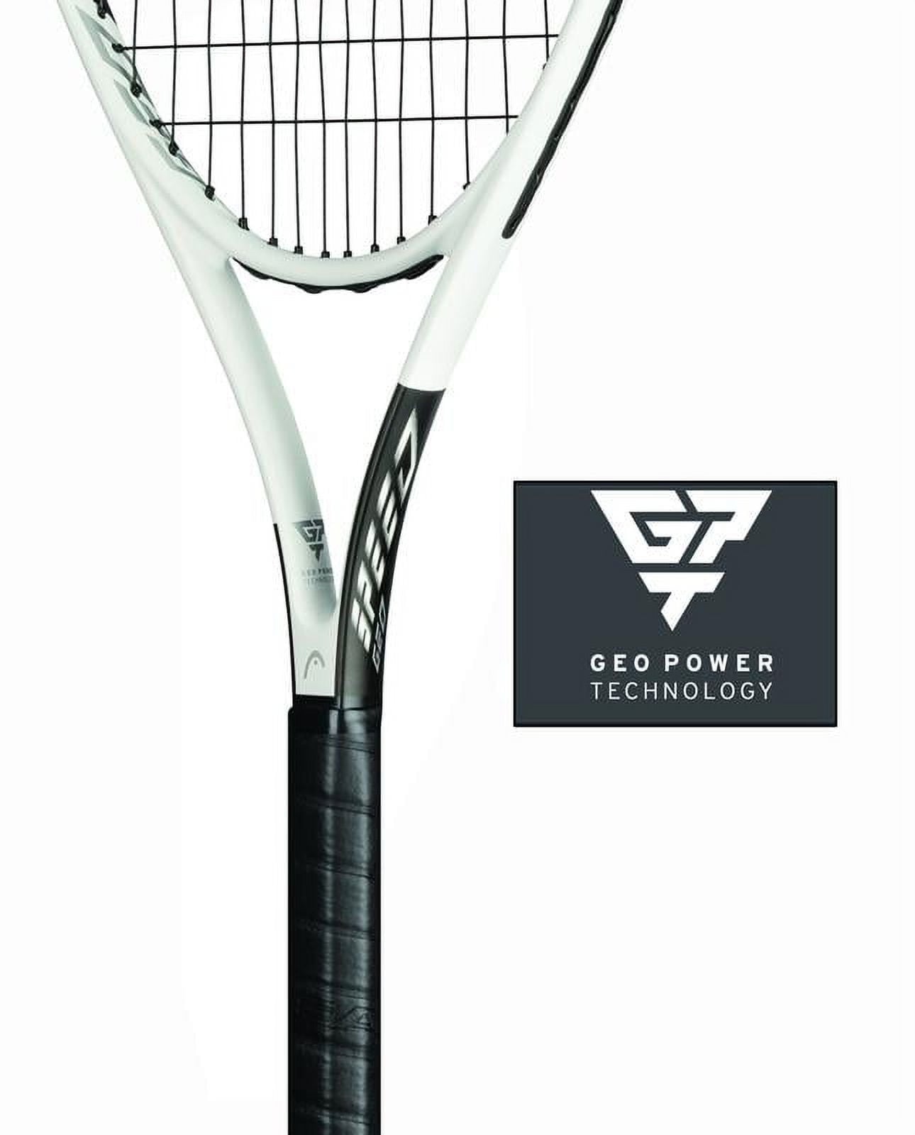 HEAD Geo Speed Adult Tennis Racquet, Pre-Strung, Black/White, 10.4 oz. Weight, 105 Sq. in. Racquet Head Size