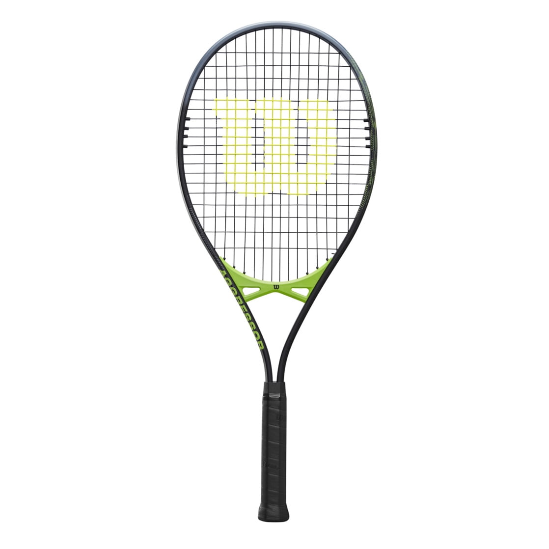 Wilson Aggressor Adult Recreational Tennis Racket - Black/Green, Grip Size 3 - 4 3/8"