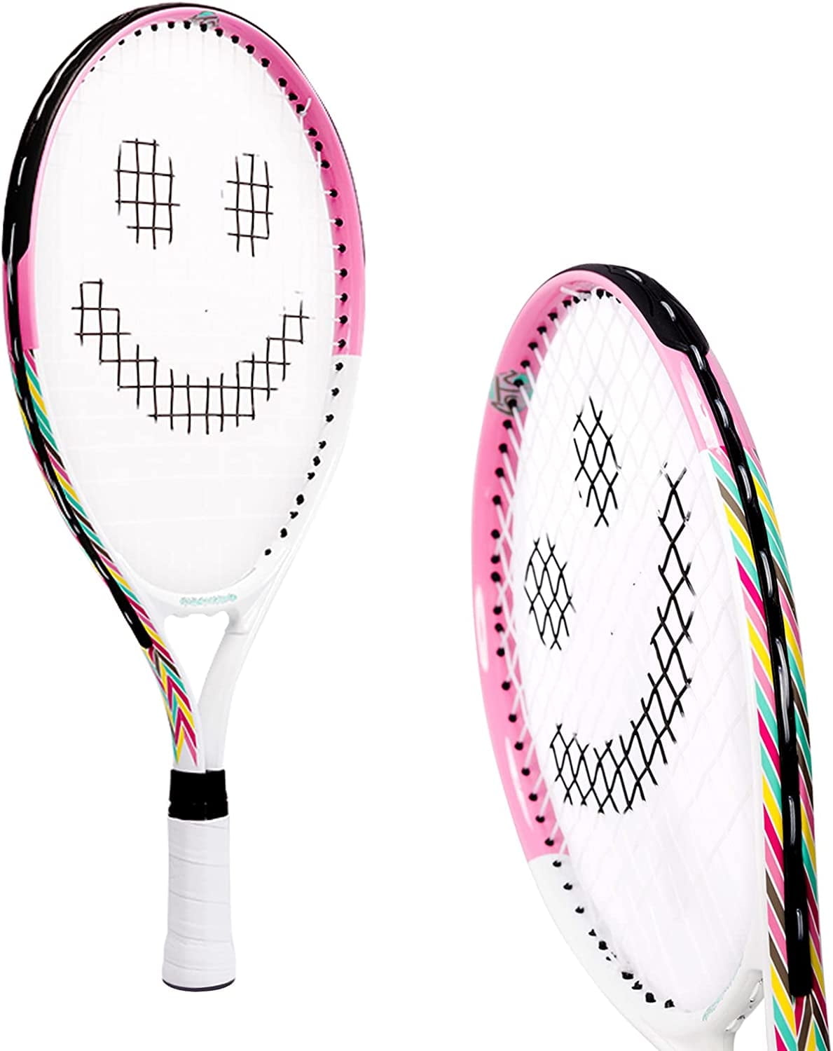 Street Tennis Club Small Cool Tennis Racquet, Aluminum Pink White, 17"