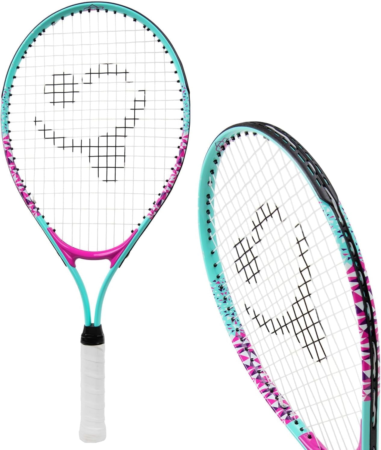 Street Tennis Club Small Cool Tennis Racquet, Aluminum Pink White, 17"