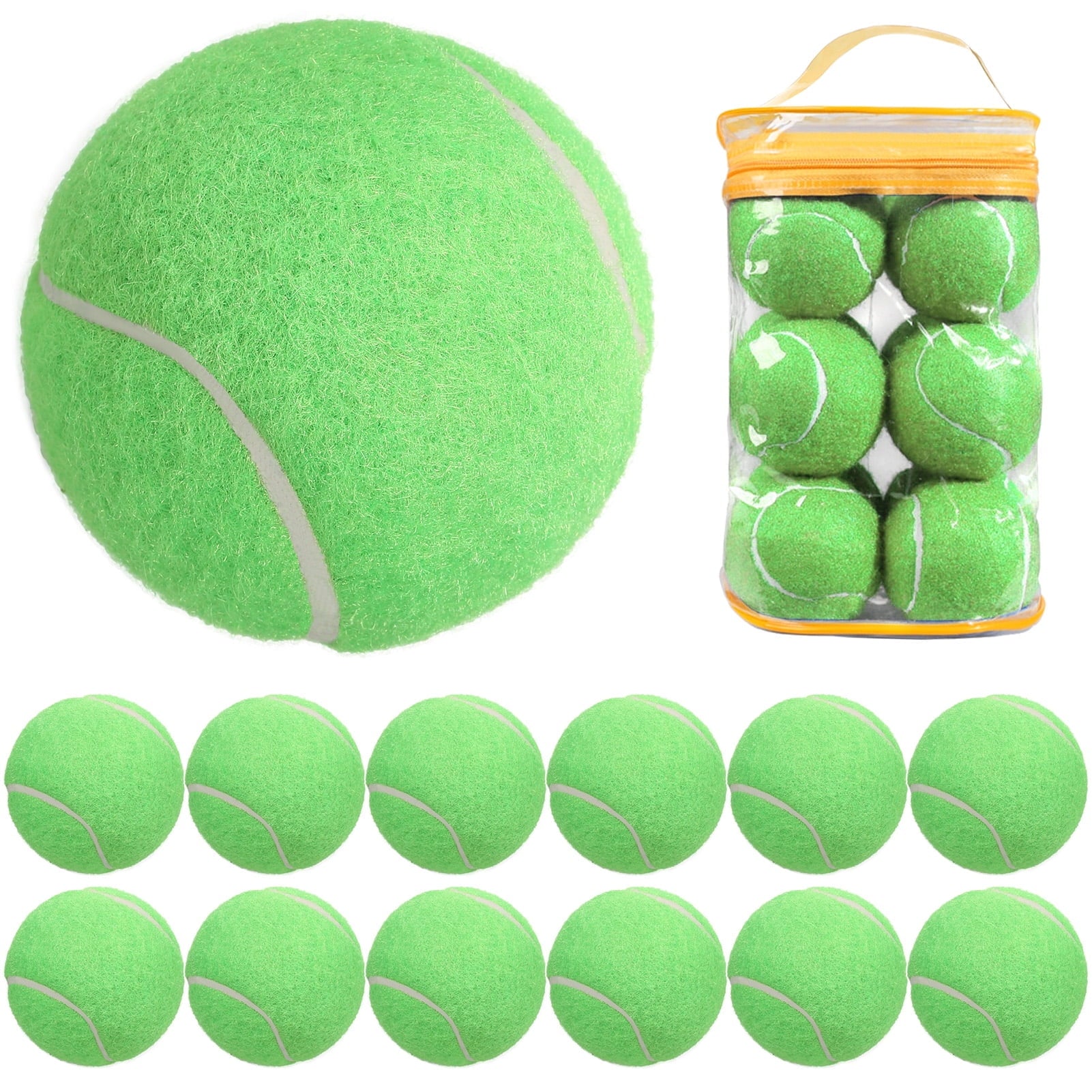 Sueriy Tennis Balls, 12-Pack Advanced Training Tennis Balls for Beginner Practice Balls, Durable Tennis Balls for Dogs,Green,12-Pack