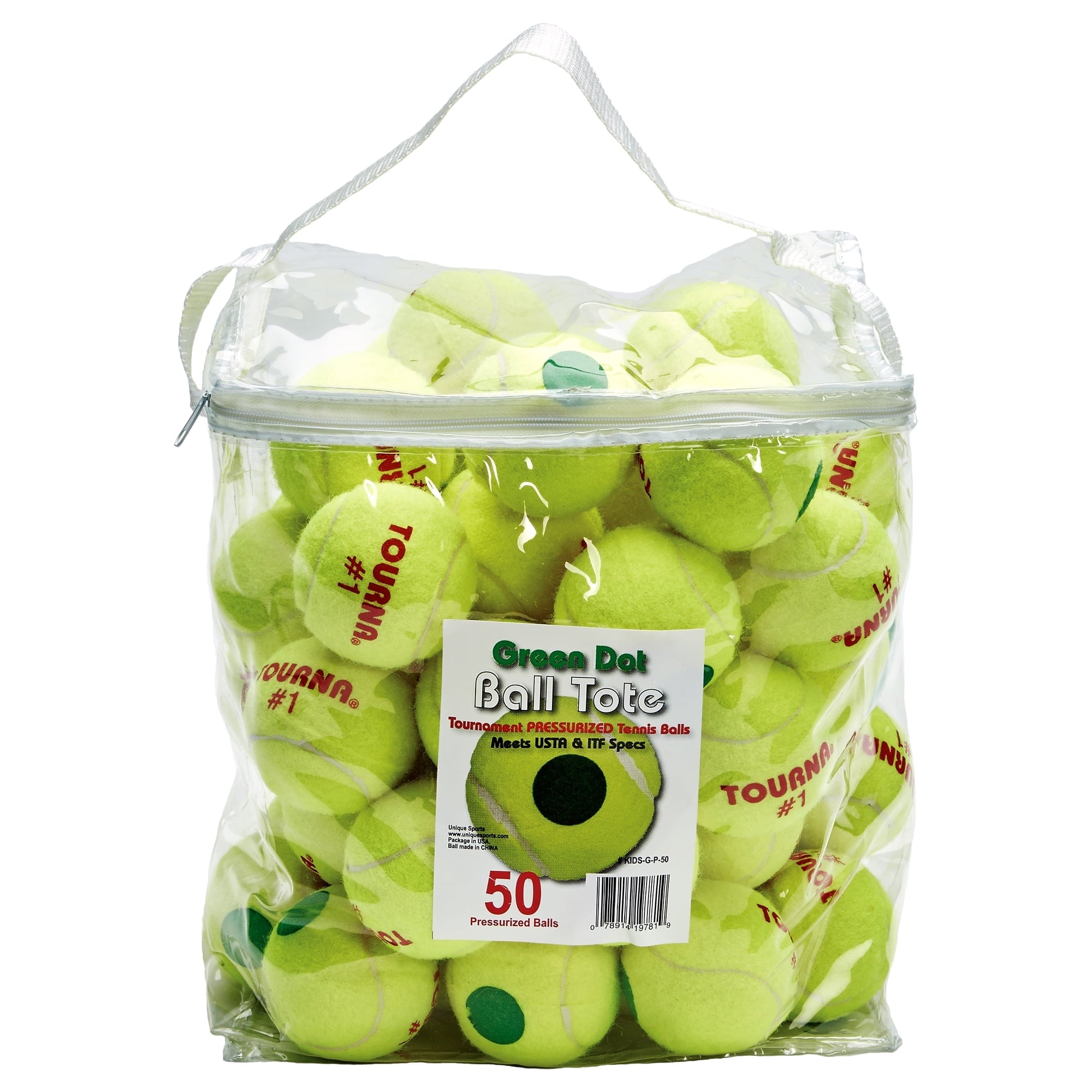 Tourna Green Dot Tennis Ball 50 Pack