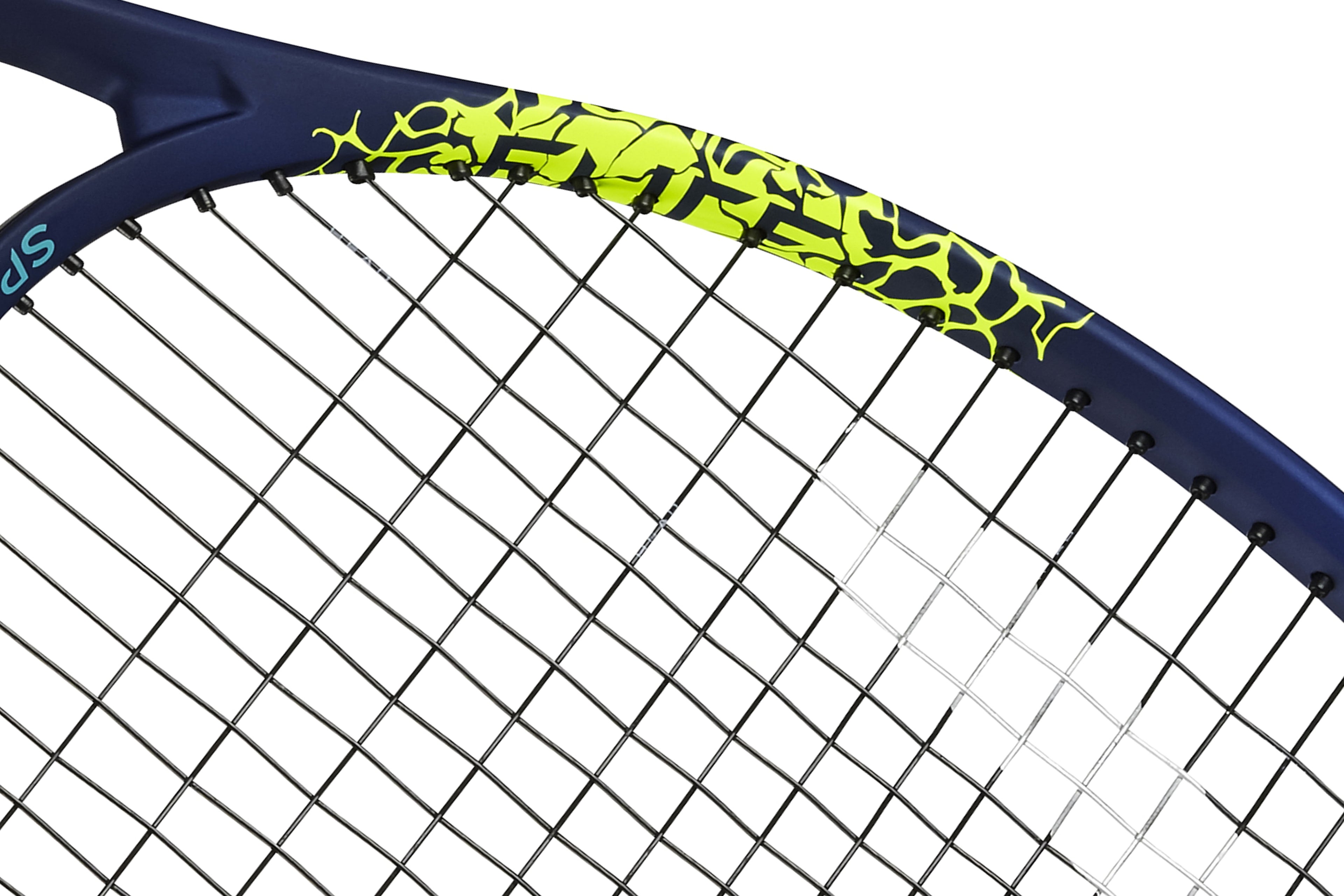 HEAD MX Spark Elite Adult Tennis Racquet, Strung, 27 In, 102 Sq. In. Head Size, Navy/Yellow, 9.3 Ounces